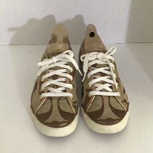 Coach Dalia II 8B C Logo Fabric Sneakers Tennis Shoes VGC